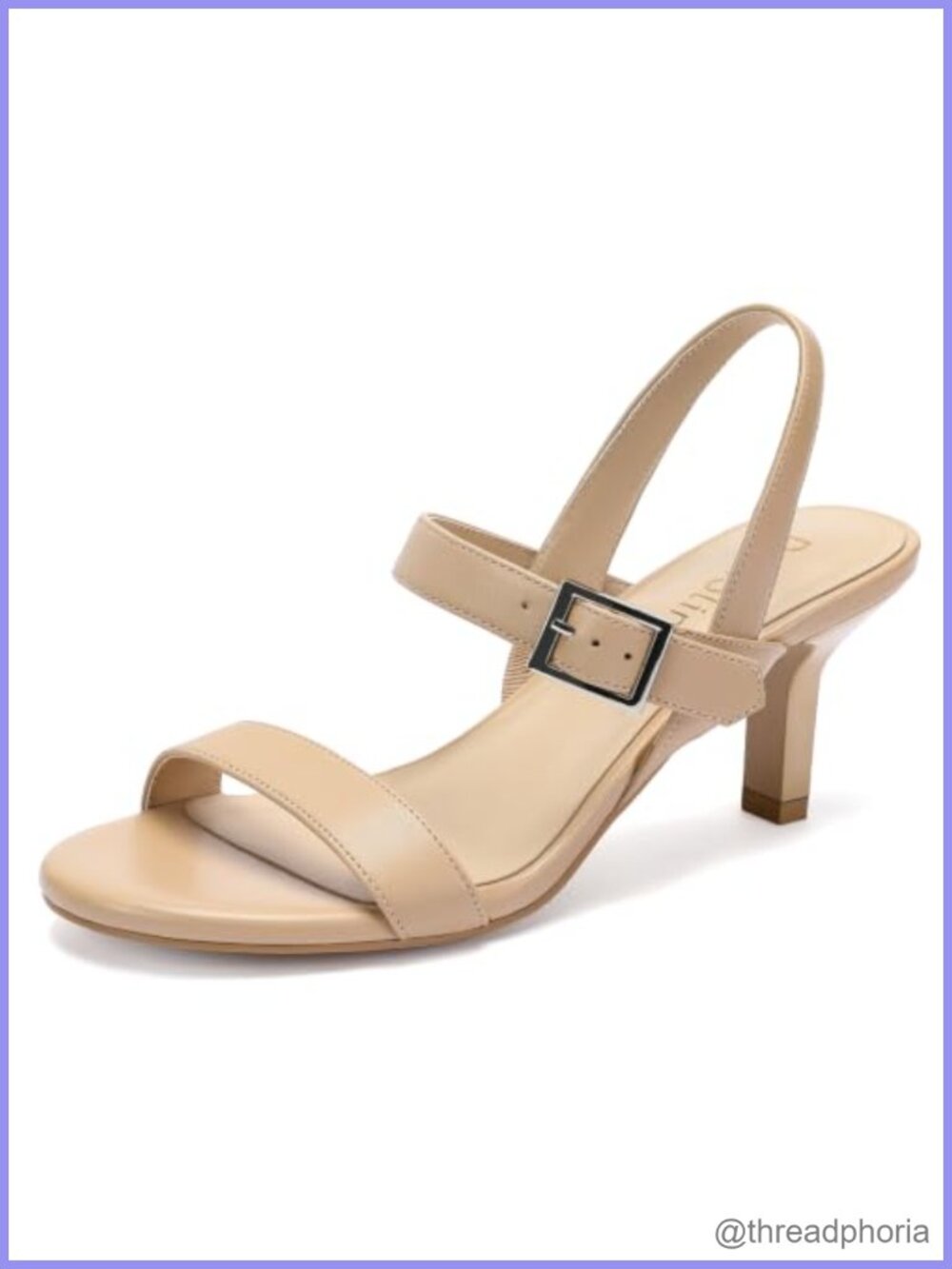 Kitten Heel Ankle Strap Open Toe Dress Sandals Faux Leather Slingback